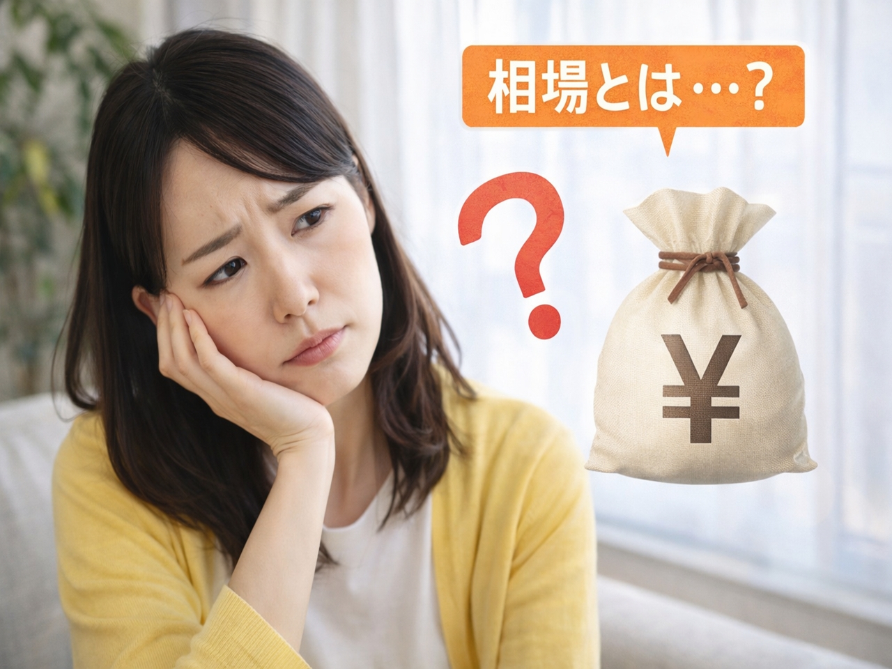 外壁塗装の費用相場はいくらなのか悩んでいる女性のイメージ