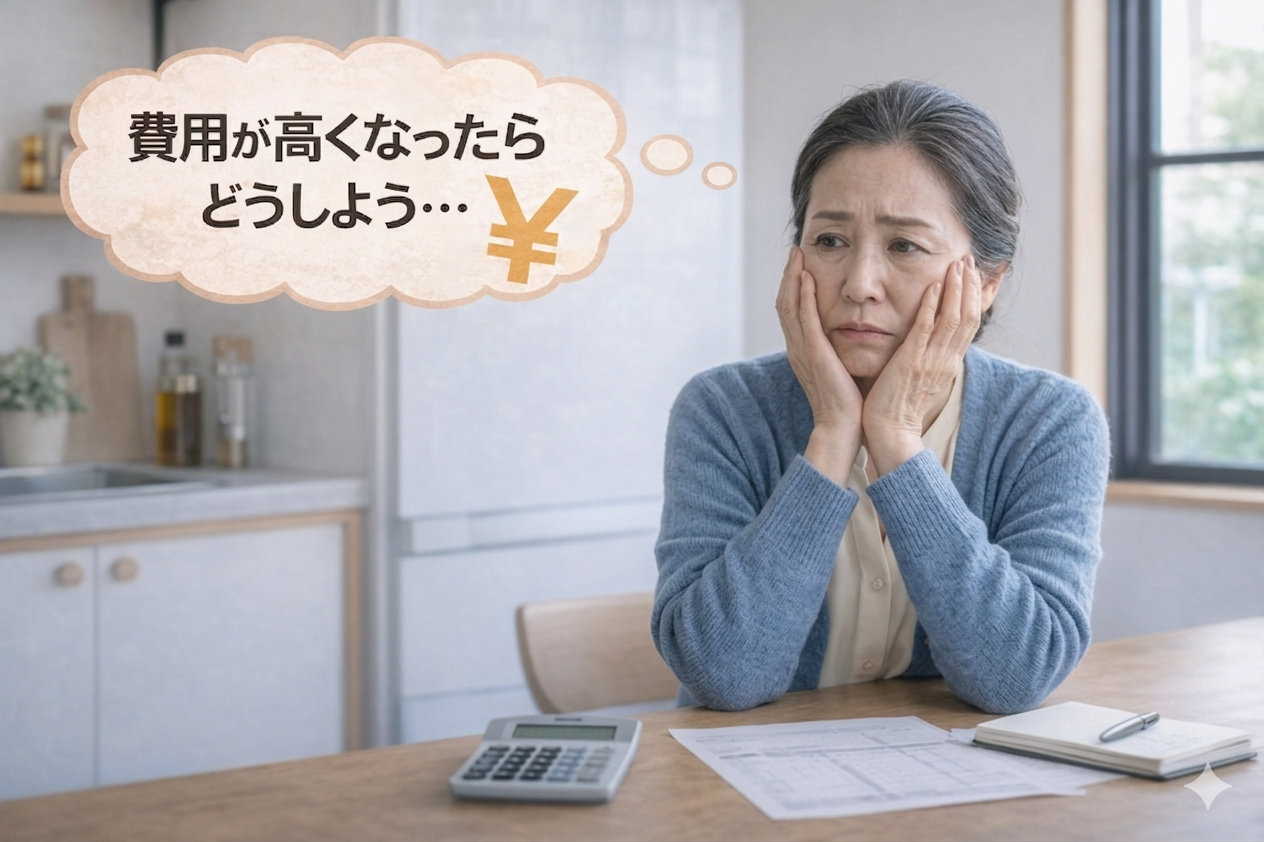 キッチンリフォーム費用が高くなるのではと不安に感じる女性
