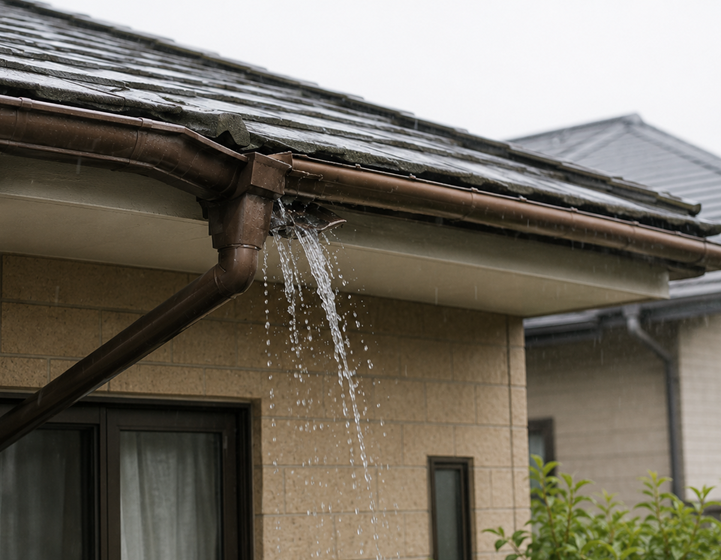 雨樋が外れた様子